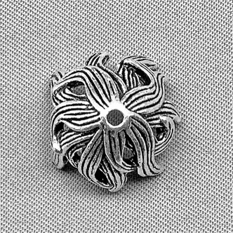 Lily Flower Bead Caps 10x15mm Antique Silver Plated Alloy Q12 Per Pkg