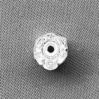 Double Bead Caps Crystal Rhinestone Spacer Cap Silver Plated Brass 7.5x6mm Q20 Per Pkg
