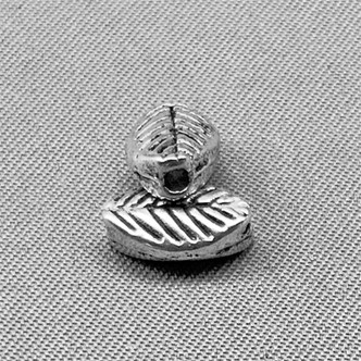 Carved Leaf Beads 9x6mm Antique Silver Plated Q50 Per Pkg