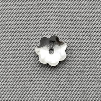 Flat Flower Bead Caps 6mm Shiny Silver Plated Alloy Q200 Per Pkg