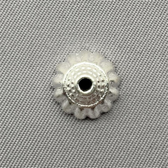 Ridged Cone Bead Caps 10x5.5mm Shiny Silver Plated Alloy Q50 Per Pkg