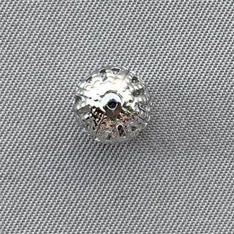 Filigree Round Ball Beads 8mm Platinum Plated Brass Q50 Per Pkg