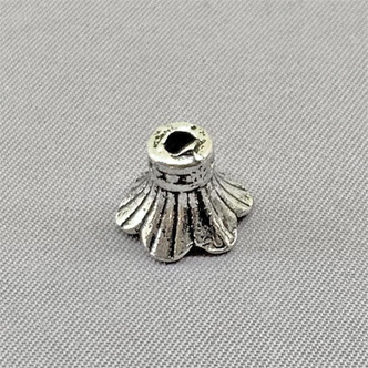 Trumpet Flower Bead Caps 11.5x9mm Antique Silver Plated Alloy Q40 Per Pkg