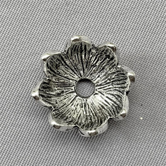 Large Leaf Bead Caps 18mm Antique Silver Plated Alloy Q10 Per Pkg