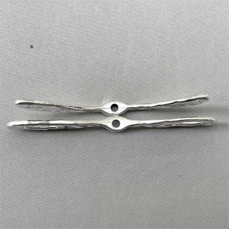 Large Hammered Wing Beads 80-69mm Antique Silver Plated Alloy Q4 Per Pkg