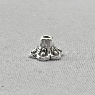 Flower Cone Bead Caps 9x5mm Antique Silver Plated Alloy Q50 Per Pkg