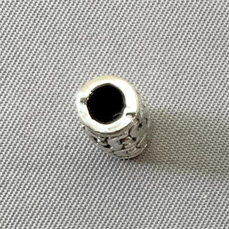 Large 3mm Hole Bali Style Barrel Beads 12x7mm Antique Silver Plated Alloy Q10 Beads Per Pkg