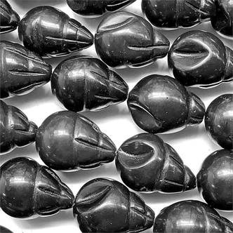 Blackstone 20x15mm Carved Conch Shell Semi Precious Beads Per Strand