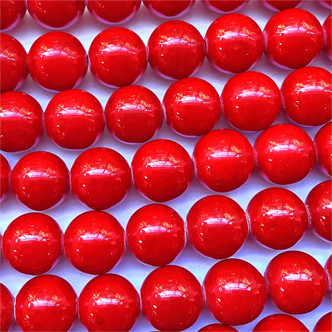 Dyed Red Coral 12mm Round Ball Semi Precious Beads per Strand