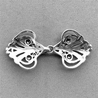 Baroque Flourish Hook Clasps 25x21mm Antique Silver Plated Copper Q2 Per Pkg