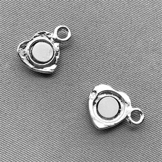 Magnetic Heart Clasps 10x18mm Antique Silver Plated Alloy Q6 Per Pkg