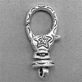 Old West Star Swivel Lobster Claw Clasps Antique Silver Plated 31x14mm Q5 Per Pkg