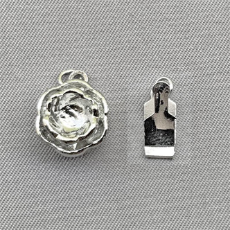 Rose Box Clasps 18x10mm Antique Silver Plated Alloy Q3 Per Pkg