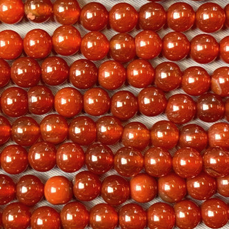 Carnelian 6mm Round Semi-Precious Beads Per Strand