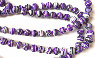 12mm Round Festival Purple Rainbow Dyed Calsilica Man-made Semi-Precious Beads Per Strand