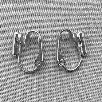 Clip On Post Converter Earrings 16x12mm Antique Silver Plated Copper Q3 Pair Per Pkg