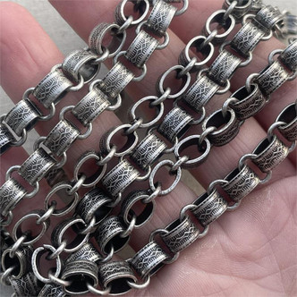 Book Chain Vintage Style Decorative Antique Silver Per Foot