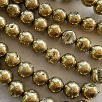 16mm Agate Druzy Gold Plated Round Semi Precious Beads Q12 Per Strand