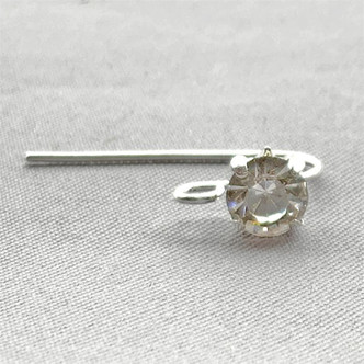 Crystal Rhinestone French Hook Earwires 20x16mm Silver Plated Alloy Q3 Pair Per Pkg