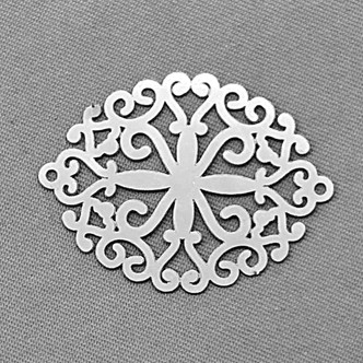 Lace Oval Filigrees 30x22mm Stainless Steel Q24 Per Pkg