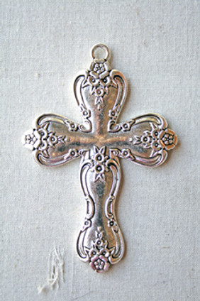 Spoon Cross Pendant Vintage Style Antique Silver Plated Zinc Alloy 77x53mm Focal Component 2pcs Per Pkg