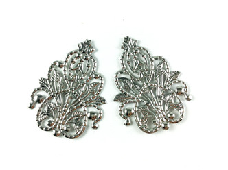 Baroque Filigree Antique Silver Plated Findings Q20 - per pkg