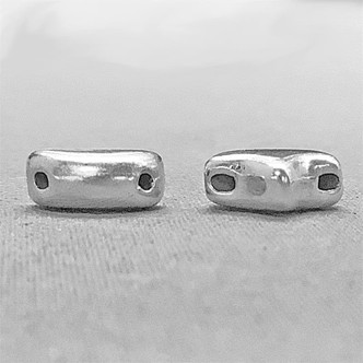 Ginko Duo Bead Ends Antique Silver Plated Alloy 10x7mm Seed Bead End Beads Q4 per Pkg