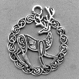Reindeer Charms 30x26mm Antique Silver Plated Q6 per Pkg