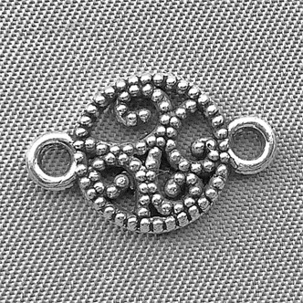 Filigree Round 2 Loop Links 17x11mm Antique Silver Plated Alloy Q40 Per Pkg