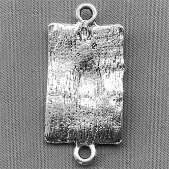 Baroque Floral Quilt Crystal Rhinestone Rectangle Links 2 Loop Connectors 37x13mm Antique Silver Plated Q5 per Pkg