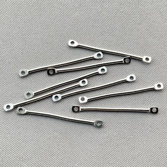 Smooth Bar 2 Loop Links 25x2mm Stainles Steel Plated Alloy Q18 Per Pkg
