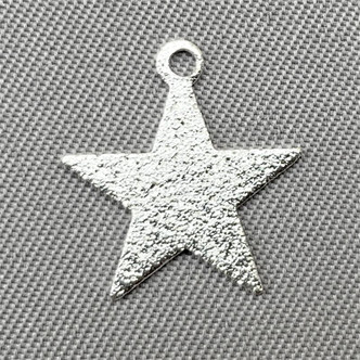 Stardust Star Charms 14x13mm Shiny Silver Plated Q10 per Pkg