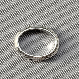 Baroque Oval Ring Frame Links 13.5x11mm Antique Silver Plated Q24 Per Pkg