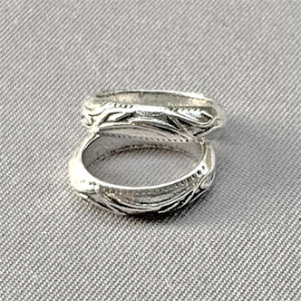 Baroque Oval Ring Link 13.5x11mm Antique Silver Plated Q24 per Pkg