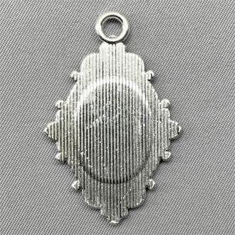 Baroque Oval Cabochon Setting Charms 40x25mm Antique Silver Plated Q10 per Pkg