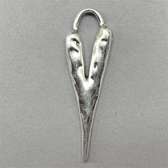 Folk Heart Pendants 60x18mm Antique Silver Plated Alloy Q5 Per Pkg