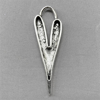 Folk Heart Pendants 60x18mm Antique Silver Plated Alloy Q5 Per Pkg