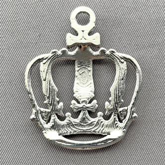 Crown Pendants 34x28mm Antique Silver Plated Q20 per Pkg