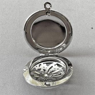 Dragonfly Flowers Memory Locket Aromatherapy Pendants 18mm Antique Silver Plated Copper Q2 Per Pkg