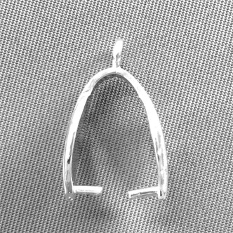 Large Carved Leaf Pinch Bails 20x10mm Shiny Silver Plated Copper Q5 Per Pkg