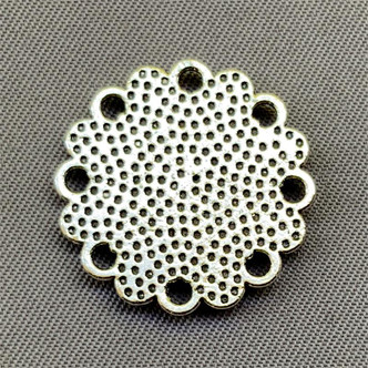 Mandala Links 19mm Antique Silver Plated Alloy Q6 Per Pkg
