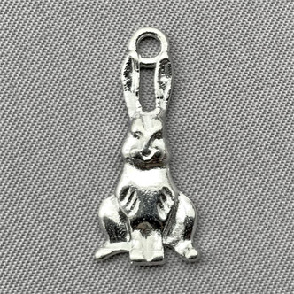 Chocolate Rabbit Charms 23x10mm Antique Silver Plated Alloy Q6 per Pkg