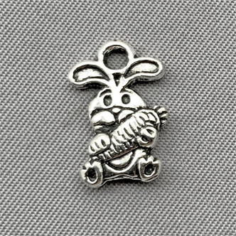 Garden Rabbit Charms 14x10mm Antique Silver Plated Alloy Q6 per Pkg