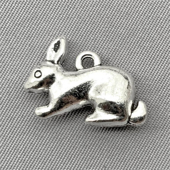 Rabbit Charms 13x19mm Antique Silver Plated Alloy Q6 per Pkg