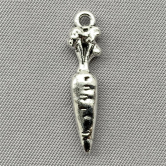 Carrot Charms 25x6mm Antique Silver Plated Alloy Q6 per Pkg