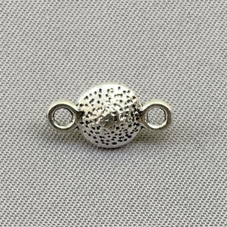 Round Crystal 2 Loop Link 13x7mm Antique Silver Plated Alloy Q10 Per Pkg