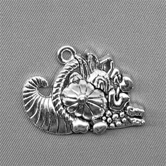 Cornucopia Charms 20x28mm Antique Silver Plated Alloy Q6 Per Pkg