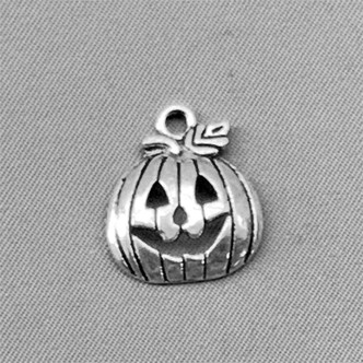 Jack-O-Lantern Charms 18x16mm Antique Silver Plated Alloy Q6 Per Pkg