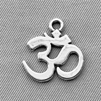 Namaste Om Symbol Yoga Charms 15x14mm Antique Silver Plated Alloy Q6 Per Pkg