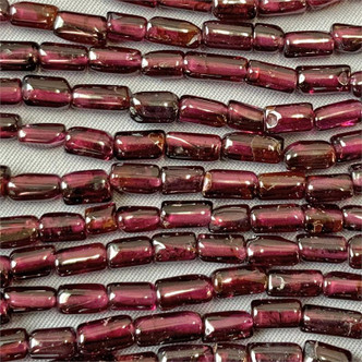 Garnet Smooth Barrel 6x4mm - 8x4mm Semi-Precious Beads Per Strand